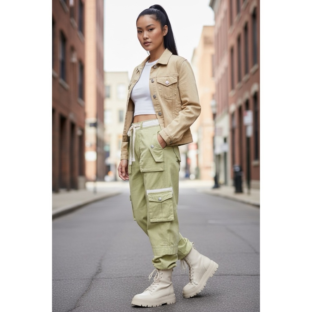 POL Sage Green Cargo Joggers | Slouchy Y2K Utility Pants - Picture 4 of 8